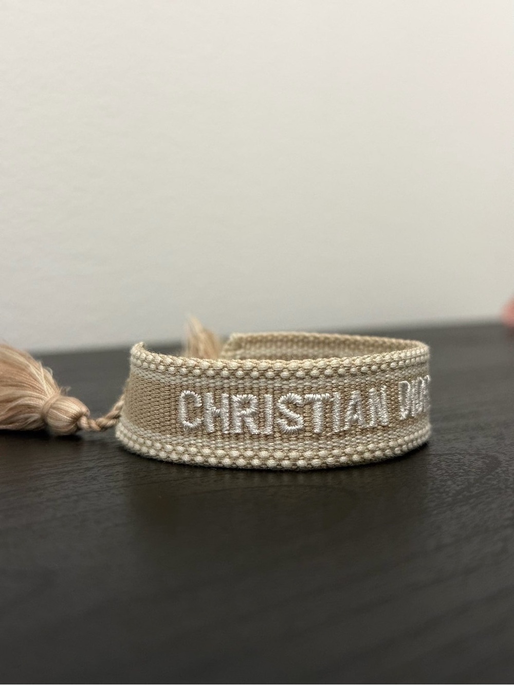 Christian dior J’adior cream color cotton woven bracelet adjustable